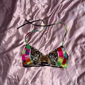 mara hoffman Colorful Animal Print Bikini Top